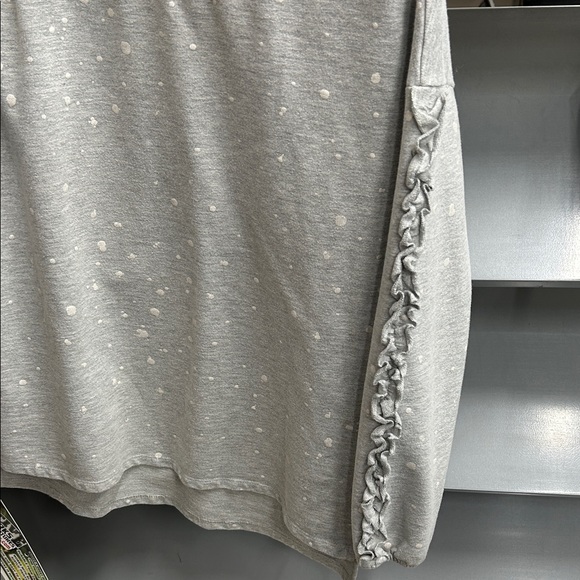 Ruff Hewn Light Gray Polka Dot Long Sleeve Top Sz Small - Picture 4 of 4
